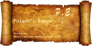 Polgár Emese névjegykártya
